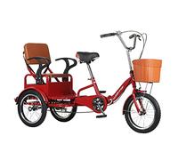 Wmmner Triciclo per Adulti, Bicicletta Pieghevole per Anziani, con Sedile Posteriore e Cestino Di Carico Comodo Sedile Bicicletta a 3 Ruote, Esercizio per Anziani, Carico Massimo 180 Kg