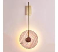 Wmmner Wall Light Nordic Style Large Stone Sconce Warm 3000K Natural Yellow Travertine Lamp Fixtures Bedroom Living Room Background Home Lighting