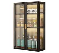 Wmmner Wall Mounted Bathroom Storage Cabinet - 3-Tier Organizer For Bathroom, Kitchen & Living Room - Space-Saving Shelf For Home Decor & Essentials/Nero/50 * 14 * 70 Centimetri