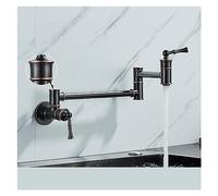 Wmmner Wall Mounted Chrome Nickel Black Brass Pot Filler Faucet Single Cold Kitchen Tap With Rotating Folding Spout in Oil Rubbed Bronze Finish