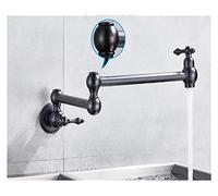 Wmmner Wall Mounted Pot Filler Faucet Swivel Kitchen Sink Tap Black Cold Water Brass Faucet Heavy Duty Rotating Pot Filler Perfect For Culinary Spaces And Kitchens