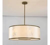 Wmmner Wmdtr Lampadario in Tessuto in Stile Cinese - Lampadario Di Design S-Hadow E144 Sorgente Luminosa, Ciondolo in Metallo Regolabile in Altezzalampada da Soffitto, Lampada a Sospensione a Led da S