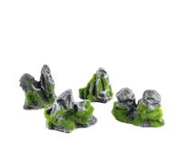 Wmqbjta 4 Pezzi Rocce Decorative per Modellismo Forme Irregolari Realistiche, Pietra da Micro Paesaggio, Miniatura, Roccia da Terrario, S Montagna Floccato