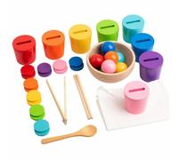 Wmqbjta 8 Pezzi Set per Smistamento Colori | Coordinazione Occhi-Manuale, Gioco educativo in Legno, Motorio, Giocattolo, per Scuola Dell'infanzia, Bambini da 4 a 6 Anni