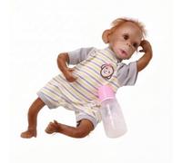 Wmqbjta Bambola Scimmia Iperrealistica con Movibili in Silicone Morbido E Corpo in Stoffa Robusta con Seduta O Sdraiata Adatta per Il Gioco Immaginativo dei Bambini E La Vetrina