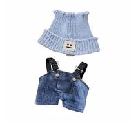 Wmqbjta Bjd Doll Outfit Set Completo Abiti Bambola Tuta Cappello Abbigliamento per Bambole Snodate Effetto Lavato Tessuto di Tela Coordinabile con Altri, Cappello Grigio+Salopette