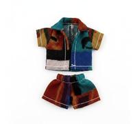 Wmqbjta Camicia Stampata per Bambola E Pantaloncini Abbinati Abbigliamento Doll Outfit Miniatura Tessuto Morbido Fine Lavorazione Adatto a Hobby Collezionisti Scene Fotografiche , Set Fantasia Caffè
