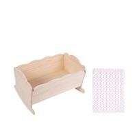 Wmqbjta Culla Giocattolo in Legno per Bambole con Funzione Oscillante E Design Pieghevole per Giochi di Ruolo Creativi Bambini 3-6 Anni
