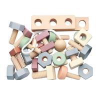 Wmqbjta Gioclo con Bulloni e di in Legno Senza Schermo Gioco di Infilatura con Perline in Legno Tattile per Bambini Piccoli, Interazione Genitore-Figlio