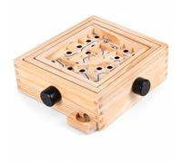 Wmqbjta Gioco Educativo del Portatile con Base in Legno Naturale E Sfere Mobili per Migliorare La Coordinazione Mano Occhio Adatto per Viaggi E Tempo, 25 Livelli