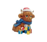 Wmqbjta Mucca Scozzese con Cappello da Papà Natale Natalizio Mucca con Cappello di Papà Natale Soprammobile per Ingresso,