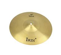 Wmqbjta Piatti Batteria Ottone Crash Hi-hat Ride Strumento a Percussione Resistente Materiale in Ottone Adatto per Musica Band Concerto Palco, d'oro, 10 pollici
