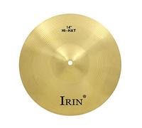 Wmqbjta Piatti Batteria Ottone Crash Hi-hat Ride Strumento a Percussione Resistente Materiale in Ottone Adatto per Musica Band Concerto Palco, d'oro, 14inch