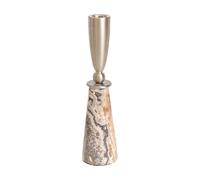 Wmqbjta Portacandele in Acciaio e Marmo Stabile Portacandele con Base in Marmo Resistente Al Candeliere per Tavolo da Pranzo, Console, 22 Cm