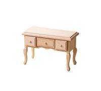 Wmqbjta Scrittoio in Miniatura Compatta Gambe Curve, Scrivania con Cassetti, Decorativa, Mobile, per Diorami, Collezionisti, Modellisti
