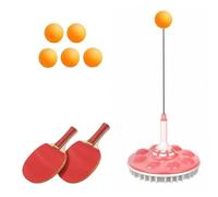 Wmqbjta Set di Allenamento Pong con Racchetta in Legno E Base Ponderata per Pratica Individuale Senza Tavolo con Palla Rimbalzante Asta Flessibile per Uso Domestico E Palestra,