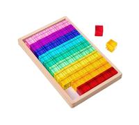 Wmqbjta Set di Blocchi Da Costruzione Arcobaleno per Bambini Cubi Acrilici Trasparenti Gioco di Impilamento per Sviluppo Sensoriale E Motorio con Scatola in L, 60 Pezzi, Taglia unica bambino