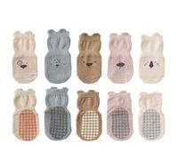 WMUVAZA Calzini Antiscivolo in Cotone, 5 Paia Cartone Modello Animato Calzini Antiscivolo in Cotone Modello, calzini antiscivolo in cotone bimbi bambini motivi animali, Neonata Calzini Antiscivolo