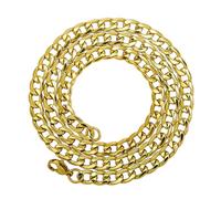 WMUVAZA Collana Da Uomo, 1 Pezzi Collana Uomo a Catena Cubana Barbazzale Grande Robusta, Collana Uomo a Catena Barbazzale Cubana Hip Hop Sottile Grande, Regalo Per Lui, oro, 550 * 5 MM
