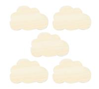 WMUVAZA Nuvole di Legno Decorative - Set di 5 Pezzi, Decorazione da Parete a Forma di Nuvola Naturale, Targhetta da Appendere, 18 * 10 cm di Larghezza