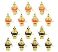 WMYCONCONG 14 pz RCA montaggio a pannello femmina terminale audio jack adattatore connettore, rosso e nero