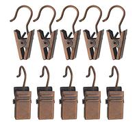 WMYCONGCONG 100 clip per tende con ganci, piccoli ganci resistenti, per luci per feste, per tende, foto, decorazione per la casa, doccia, drappeggi, artigianato, esposizione (rame antico)