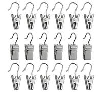 WMYCONGCONG 100 clip per tende con ganci, piccoli supporti in filo metallico per luci per feste, decorazione natalizia per la casa, doccia, drappeggi, artigianato (argento)
