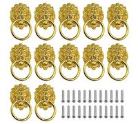 WMYCONGCONG 12 pomelli antichi a forma di testa di leone, 5,2 x 9,1 cm, in lega di zinco, con viti, per cassetti, cassettiere, armadi, armadietti da cucina, portagioie