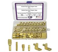 WMYCONGCONG 120 pezzi 4 stili di assortimento di perni per mensole, mensole in metallo nichelato oro armadio mobili mensola pin supporto per armadio ufficio scaffale legno libreria armadio cucina
