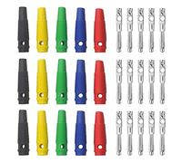 WMYCONGCONG 15 connettori a banana ad alta corrente da 4 mm, impilabili, a vite, senza saldatura, adattatori per test elettrici, 5 colori