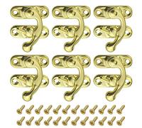 WMYCONGCONG 20 ganci antichi a destra, 32 mm x 27 mm, chiusura a gancio per corno, in legno, chiusura a scatto con 80 viti, 2,7 cm x 3,3 cm (giallo)