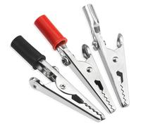 WMYCONGCONG 22 morsetti a coccodrillo in metallo con mani in plastica, kit rosso e nero, morsetti a molla con clip a coccodrillo per lavori di test elettrici di laboratorio
