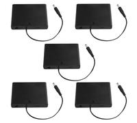 WMYCONGCONG 5 porta batterie 6AA, 6 x 1,5 V 9 V, custodia in plastica per batteria AA, con interruttore on/off con spina CC da 2,1 mm x 5,5 mm per CCTV, fai da te, Arduino, motori