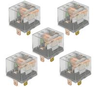 WMYCONGCONG 5 PZ DC 12 V 80A 1NO SPST 4 Pin Relè Auto w/LED Luce Trasparente Caso per Auto Camion Automotive