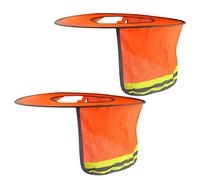 WMYCONGCONG Confezione da 2 protezioni da sole a tesa intera, in rete, con striscia riflettente, per cantieri esterni, accessori per caschi, alta visibilità, arancione