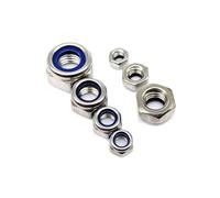 WMYDNXXT 2/5/10/50X M4 a M16 Filettatura Sinistra opposta inversa Dado autobloccante in Acciaio Inossidabile 304 Inserto in Nylon Esagonale Dado autobloccante(M6 10pcs)