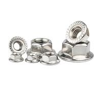 WMYDNXXT Dado flangiato Esagonale in Acciaio Inossidabile 304/316 M2,5 M3 M4 M5 M6 M8 M10 M12 M14 M16 M20 Dado di bloccaggio Piatto con Denti(316Dentate,M14-1PCS)