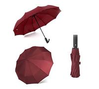 WMYDNXXT Ombrelli Antivento Doppio Strato Resistente Ombrello Completamente Automatico Pioggia Uomo Donna Affari Uomo Grandi Ombrelli Parasole(Red)