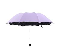 WMYDNXXT Ombrelli Marchio Fiore Ombrello Donna Pieghevole Donna Parasole Portatile Forte Pioggia Donna Solare Ombrello Trasparente(Purple)