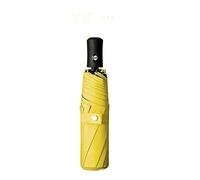 WMYDNXXT Ombrelli Ombrello Antivento da Lavoro a Tre Pieghe in Tinta Unita con Ombrello Antivento Pieghevole Automatico(Yellow)