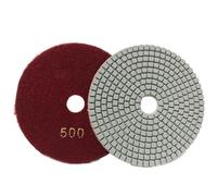 WMYDNXXT Tampone Flessibile for lucidatura diamantata da 5 Pollici e 125 mm, Disco for levigatura a Secco e a Umido, tampone in Granito, Grana 30/100/150/300/500/800/1000, Utensili abrasivi(Grit 500)