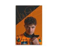 WMYHQL Poster con personaggi di Lando Norris, stampa su tela con autografo, raffigurante un cantante, attore e atleta, decorazione da parete, motivo House Aesthetics, 30 x 45 cm, senza cornice, stile