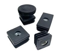 WMYOZDC Piedino regolabile con dado, tappo for tubo in plastica rotondo/quadrato, coperchio for tavolo, sedia, livellatore for gambe di mobili 4 pezzi(38xM8-40xM8)