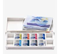 ACQUERELLO COTMAN WINSOR&NEWTON SET CIELO 8 mezzi godet Acquerelli godets