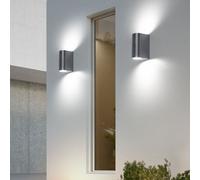Wnadlampe Lampada Parete da Giardino Esterni Terrazza Up Down Argento 2er Set [EEK: Non valutato]
