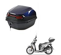 Wnanch Bauletto Moto Impermeabile Posteriore Topcase per 2 Caschi Ciclomotore Monolock Case 40x40x28 cm (Colore: Blu)