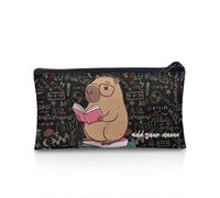 Wnbucioht Astuccio personalizzato per la scuola dei bambini, portapenne per ragazzi e ragazze, cancelleria da scrivania, Un simpatico nome Capybara, Taglia unica, Organizer per borse