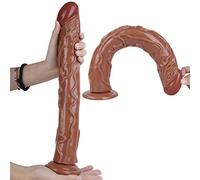 WNBXZ Anale Dildo XXL Dildo 38 Cm Super Lungo Dildo Glas Realistico E Vene Dildo Realistico Dildo Real Pene Replica con Potente Ventosa 100% Giocattoli del Sesso Impermeabile per Coppie,Marrone