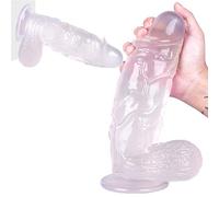 WNBXZ Dildo Gigante XXL Dildo Dildo anale con potenti Giocattoli del Sesso di aspirazione per Coppie Reali Dong Robusto Albero Robusto e vene realistiche Replica Replica Reale per Donne e Gay,Clear