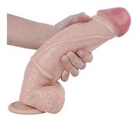 WNBXZ Dildo XXL Dildo Giant Dildo Real Dong Potente Ventosa Testicelli Realistici Glans E Albero Robusto Vero Penis Replica Stimolatore G-Spot Stextoysets per Le Donne 28 Cm * 6.5Cm,Flesh
